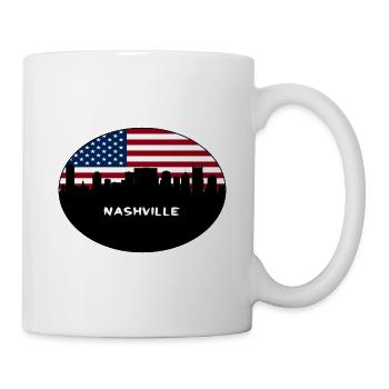 Nashville Tennessee USA Flagge Skyline Reisen Souven - Tasse - Weiß - Rechts