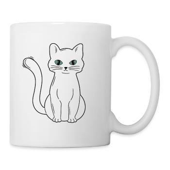White Main Coon Cat Cat Outfit for - Mug - white - Right