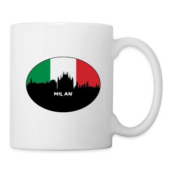 Milan Italy Flag Skyline Travel Souvenir - Mug - white - Right
