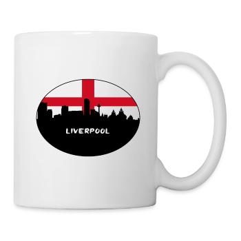 Liverpool Angleterre Flag Skyline Souvenir de voyage - Mug blanc - blanc - Droite