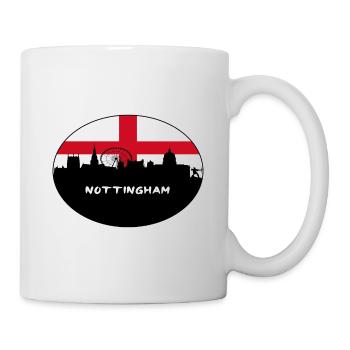 Nottingham England Flag Skyline Travel Souvenir - Mug - white - Right