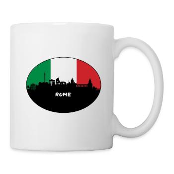 Rom Italien Flagge Skyline Reise Souvenir - Tasse - Weiß - Rechts