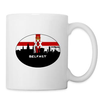Belfast Northern Ireland Flag Skyline Travel Souve - Mug - white - Right