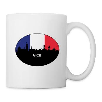 Nice France Flag Skyline Travel Souvenir - Mug - white - Right