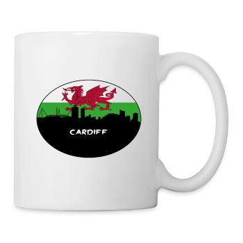 Cardiff Wales Flag Skyline Souvenir de voyage - Mug blanc - blanc - Droite