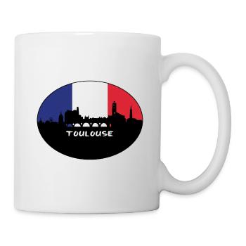 Toulouse France Flag Skyline Souvenir de voyage - Mug blanc - blanc - Droite