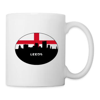 Leeds England Flag Skyline Travel Souvenir - Mug - white - Right