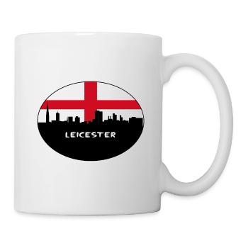 Leicester Angleterre Flag Skyline Souvenir de voyage - Mug blanc - blanc - Droite