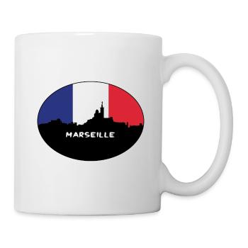 Marseille Frankreich Flagge Skyline Reise Souvenir - Tasse - Weiß - Rechts