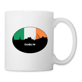Dublin Irlande Flag Skyline Souvenir de voyage - Mug blanc - blanc - Droite