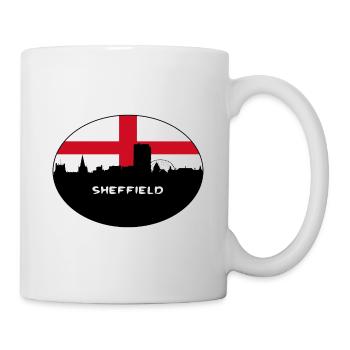 Sheffield England Flag Skyline Travel Souvenir - Mug - white - Right