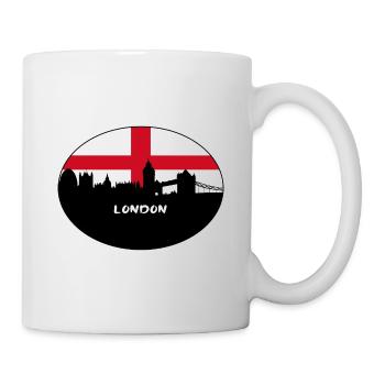 Londres Angleterre Flag Skyline Souvenir de voyage - Mug blanc - blanc - Droite