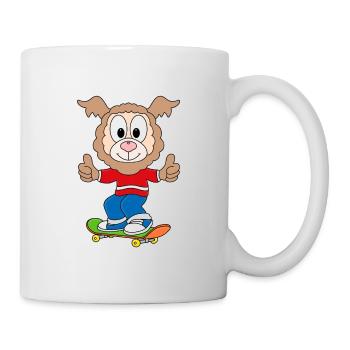 SKATEBOARD - SKATER - LAMA - ALPAKA - TIER - FUN - Tasse - Weiß - Rechts
