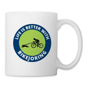 Bikejoring DogScooting Dog Sport Bike Bicycle Ride - Mug blanc - blanc - Droite