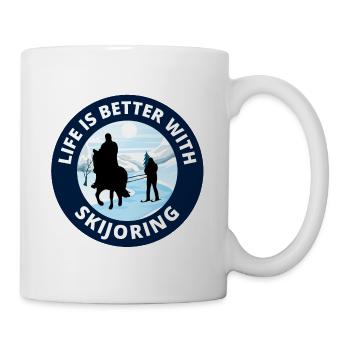Ski de cheval Ski de sport d’hiver extrême - Mug blanc - blanc - Droite
