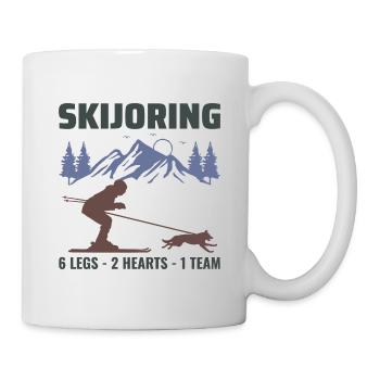 Dog Skijoring Extreme Winter Sport Ski Race Racing - Mug - white - Right