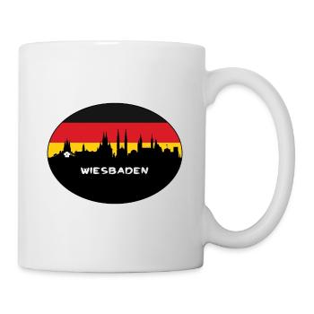 Wiesbaden Allemagne Flag Skyline Silhouette Voyage - Mug blanc - blanc - Droite