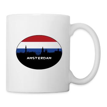 Amsterdam Niederlande Flagge Skyline Silhouette Trav - Tasse - Weiß - Rechts