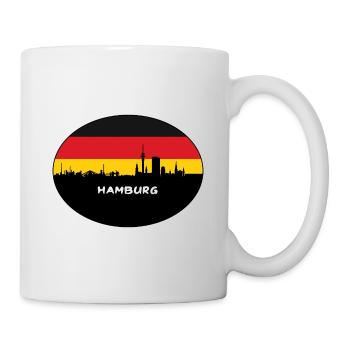 Hambourg Allemagne Flag Skyline Silhouette Voyage - Mug blanc - blanc - Droite