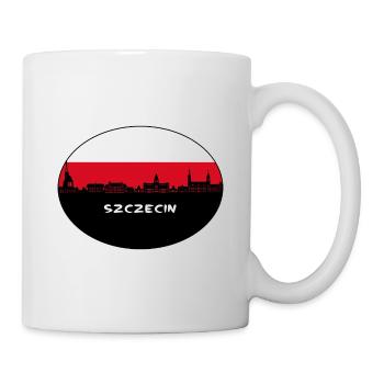 Szczecin Pologne Drapeau Skyline Silhouette Travel - Mug blanc - blanc - Droite