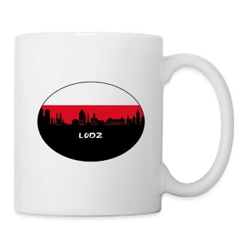 Lodz Pologne Flag Skyline Silhouette Voyage - Mug blanc - blanc - Droite