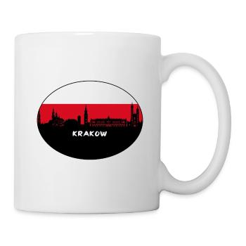 Krakau Polen Flagge Skyline Silhouette Reisen - Tasse - Weiß - Rechts