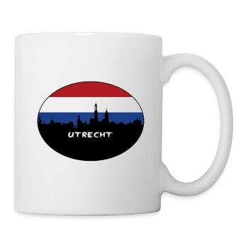 Utrecht Netherlands Flag Skyline Silhouette Travel - Mug - white - Right
