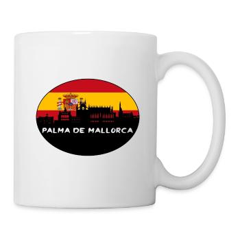 Palma de Mallorca Spanien Flagge Skyline Silhouette Tr - Tasse - Weiß - Rechts