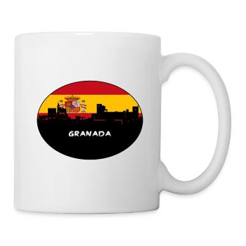 Grenade Espagne Drapeau Skyline Voyage Silhouette - Mug blanc - blanc - Droite