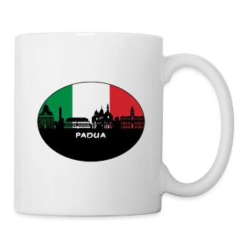 Padua-Italien-Flaggen-Skyline-Schattenbild-Reise - Tasse - Weiß - Rechts