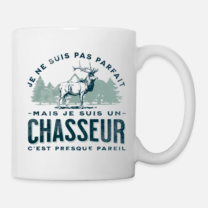 Chasse humour chasseur pas parfait cadeau chasseur - Mug blanc - blanc
