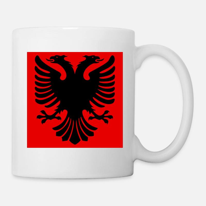 Albanian eagle, Kosovo, Shqiponja, flag - Mug - white
