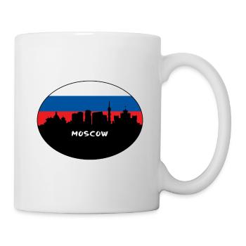 moscou, russie, drapeau, horizon, silhouette, voyage - Mug blanc - blanc - Droite