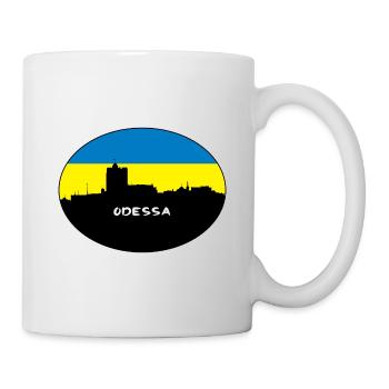 Odessa Ukraine Drapeau Skyline Voyage Silhouette - Mug blanc - blanc - Droite
