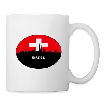 Basel Switzerland Flag Skyline Silhouette Travel - Mug - white - Right