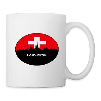 Lausanne Switzerland Flag Skyline Silhouette Trave - Mug - white - Right