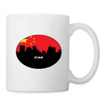 Xian Chine Drapeau Skyline Silhouette Travel - Mug blanc - blanc - Droite