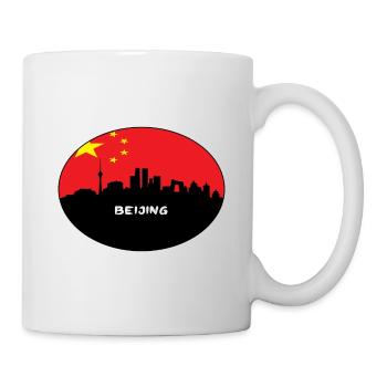 Peking-China-Flaggen-Skyline-Schattenbild-Reise - Tasse - Weiß - Rechts