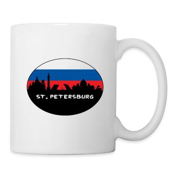 St. Petersburg Russland Flagge Skyline Silhouette Trave - Tasse - Weiß - Rechts