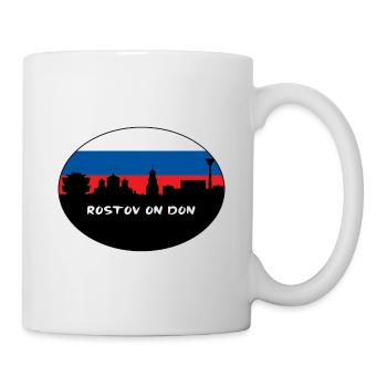 Rostow am Don Russland Flagge Skyline Silhouette Trave - Tasse - Weiß - Rechts