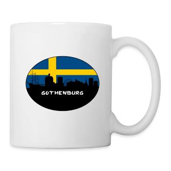 Göteborg Suède Drapeau Skyline Silhouette Travel - Mug blanc - blanc - Droite