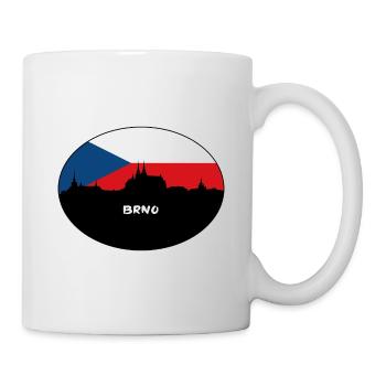 Brünn Tschechien Flagge Skyline Silhouette Reisen - Tasse - Weiß - Rechts