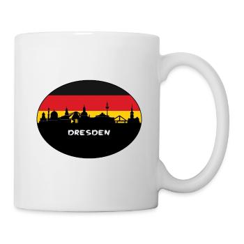 Dresde Allemagne Flag Skyline Silhouette Voyage - Mug blanc - blanc - Droite
