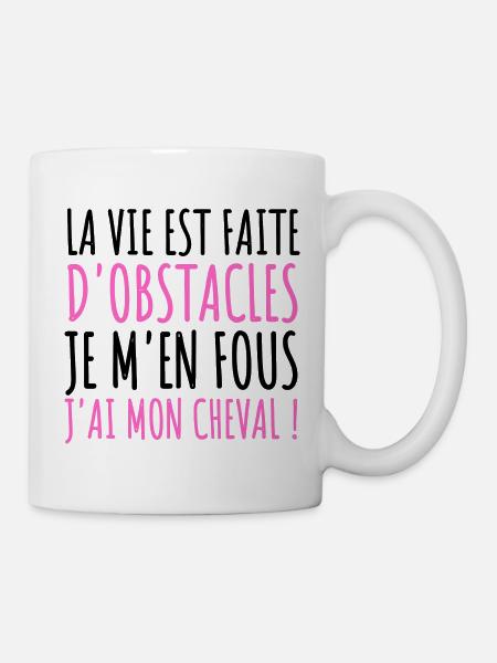 Cheval humour équitation cadeau cavalière drôle - Mug blanc - blanc