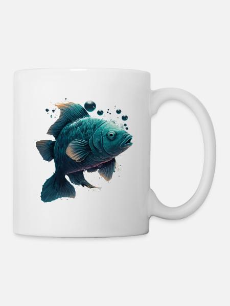 Fliegenfischen - Tasse - Weiß