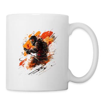 Powder-Junkie: Skifahrer, Schnee und Action - Tasse - Weiß - Rechts