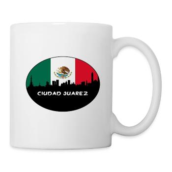 Ciudad Juarez Mexique Drapeau Skyline Silhouette Trave - Mug blanc - blanc - Droite