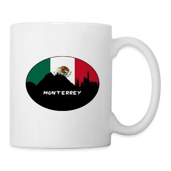 Monterrey Mexiko Flagge Skyline Silhouette Reisen - Tasse - Weiß - Rechts