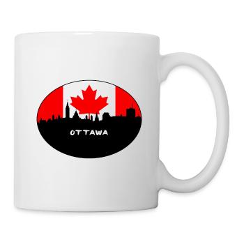 Ottawa-Kanada-Flaggen-Skyline-Schattenbild-Reise - Tasse - Weiß - Rechts