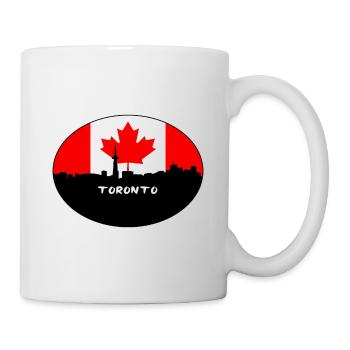 Toronto-Kanada-Flaggen-Skyline-Schattenbild-Reise - Tasse - Weiß - Rechts